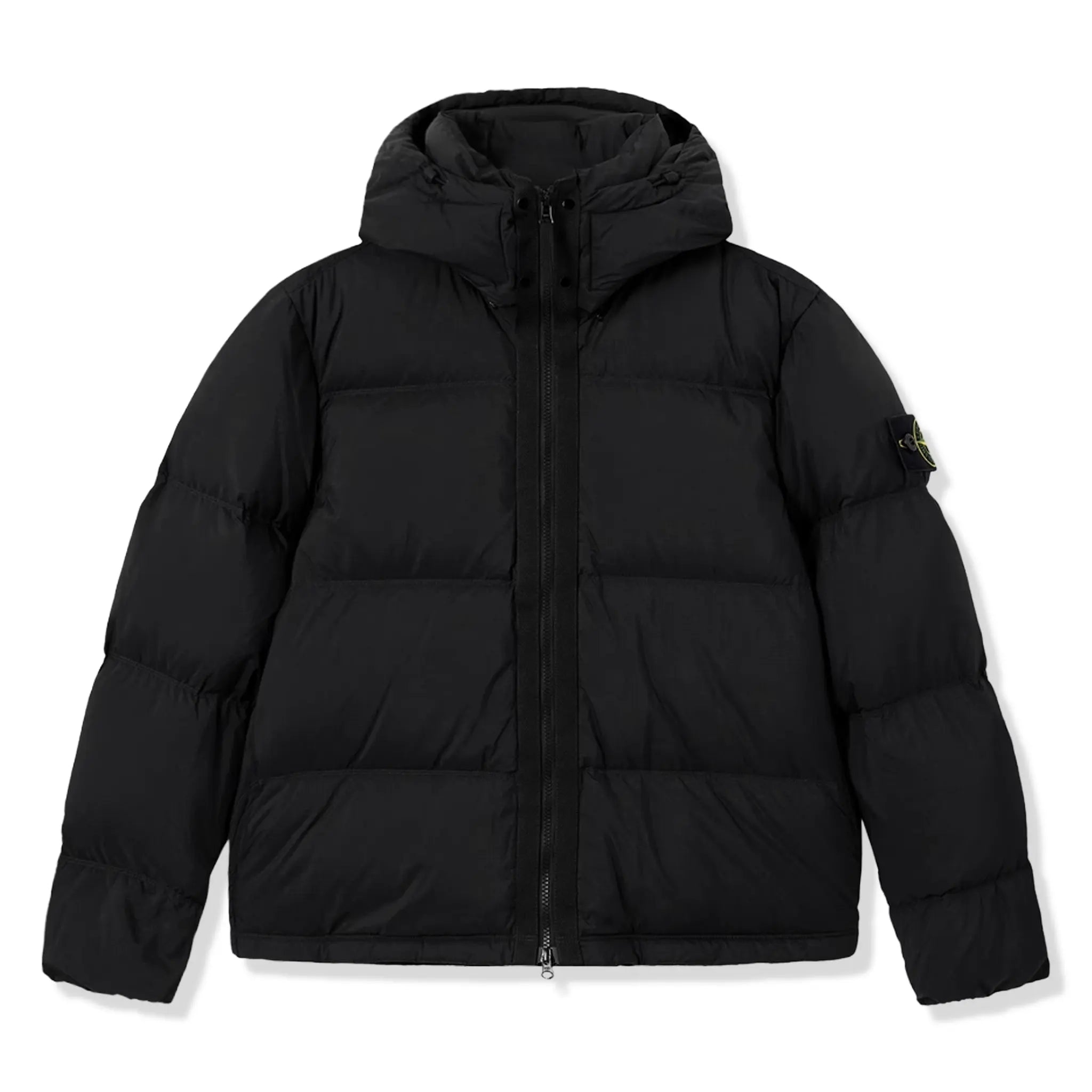 Front view of Stone Island Ripstop Cordura Black Puffer Jacket